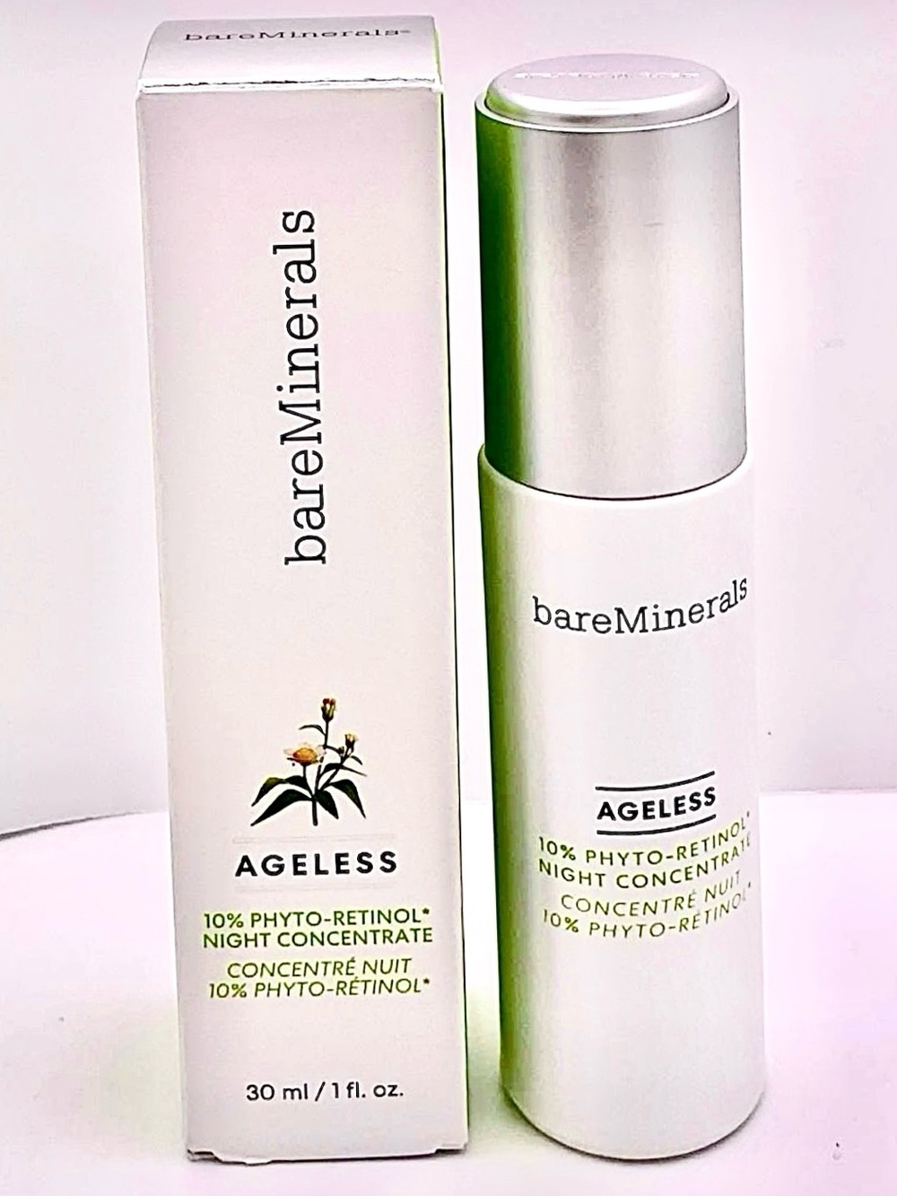 bareMinerals Ageless 10% Phyto-Retinol Night Concentrate Face Serum Lotion NEW
